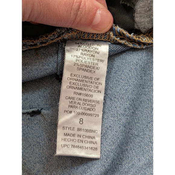 Democracy "Ab"solution Blue Denim Bermuda Shorts Medium Wash Women 8 Stretch - Picture 10 of 11